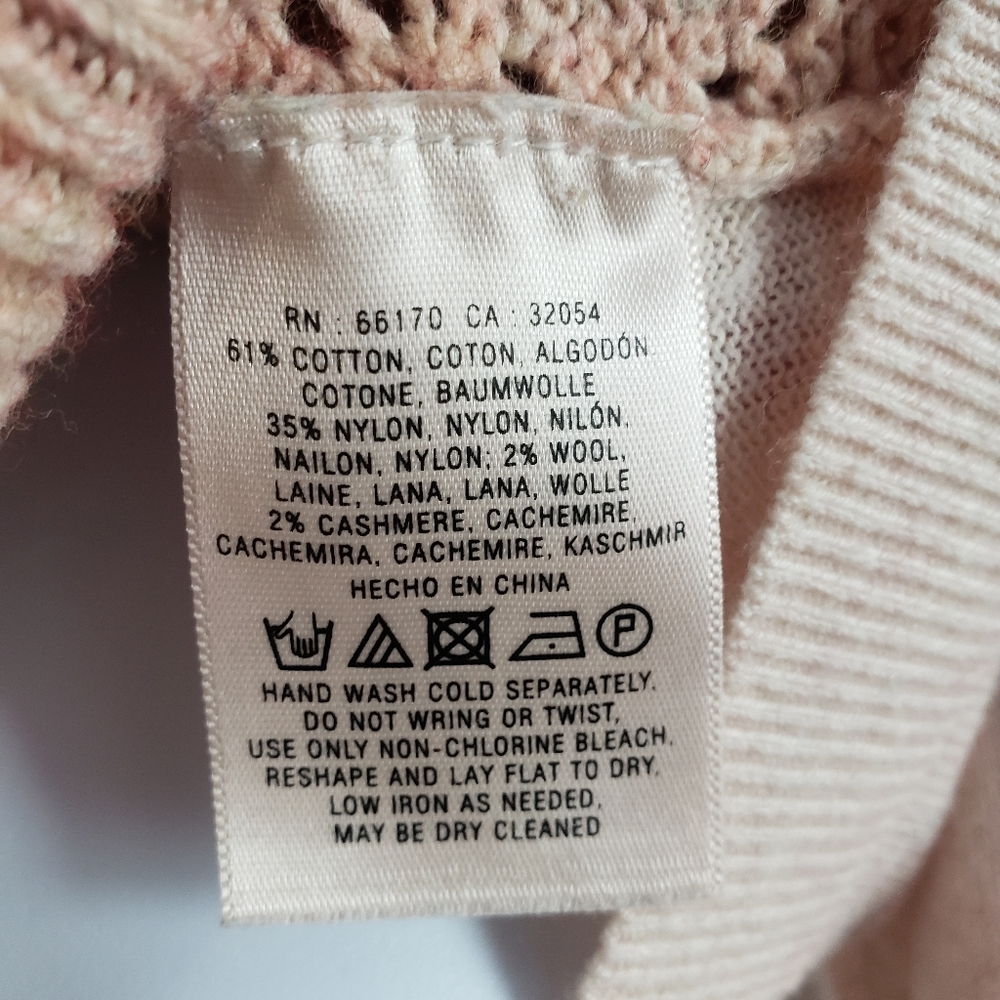 NWOT Anthropologie Moth pink cable knit cotton wool blend cardigan Womens Small - Picture 2 of 7